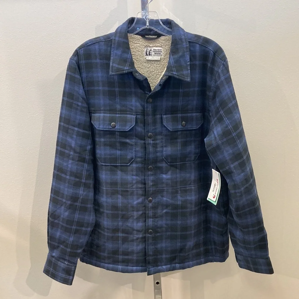 Marmot Ridgefield Men's Heavyweight Sherpa Flannel Jacket NWT - Picture 2 of 4